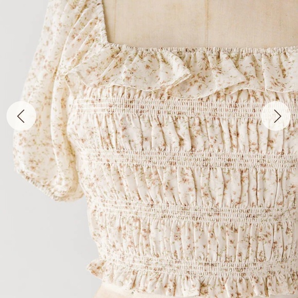 NWOT Adored Vintage Ruched Blouse - Picture 3 of 6